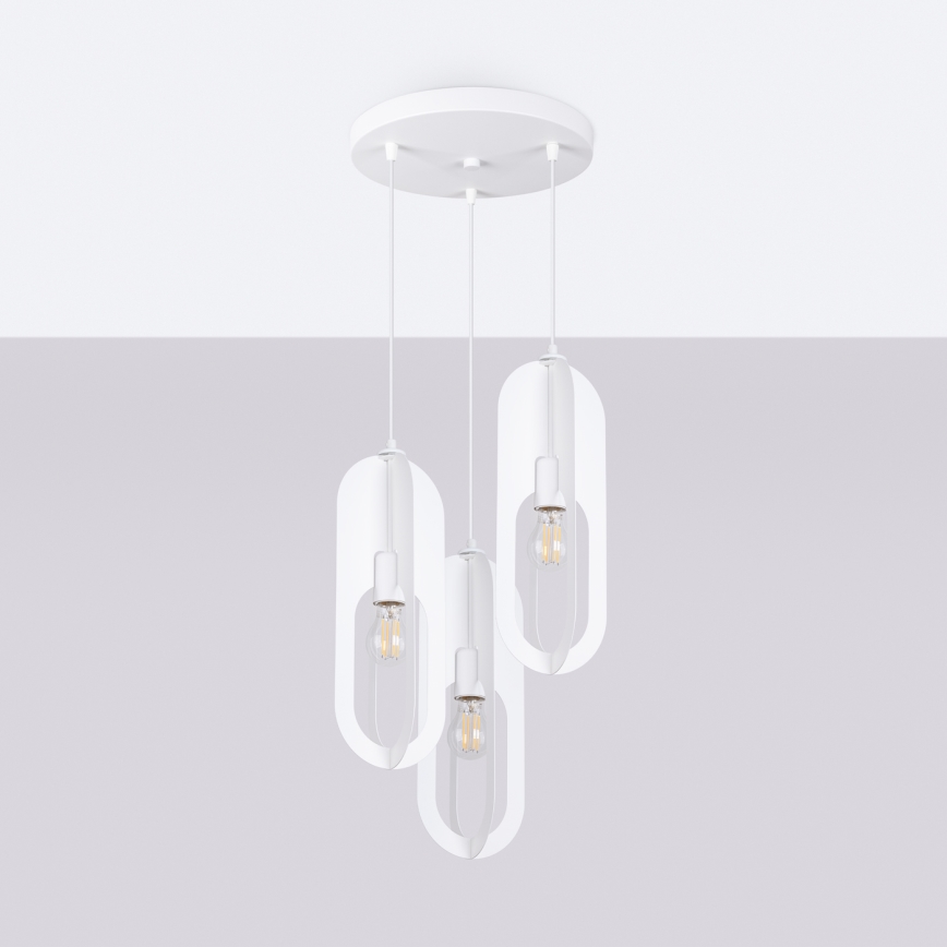 Luster na sajli NICUS 3xE27/15W/230V bijela