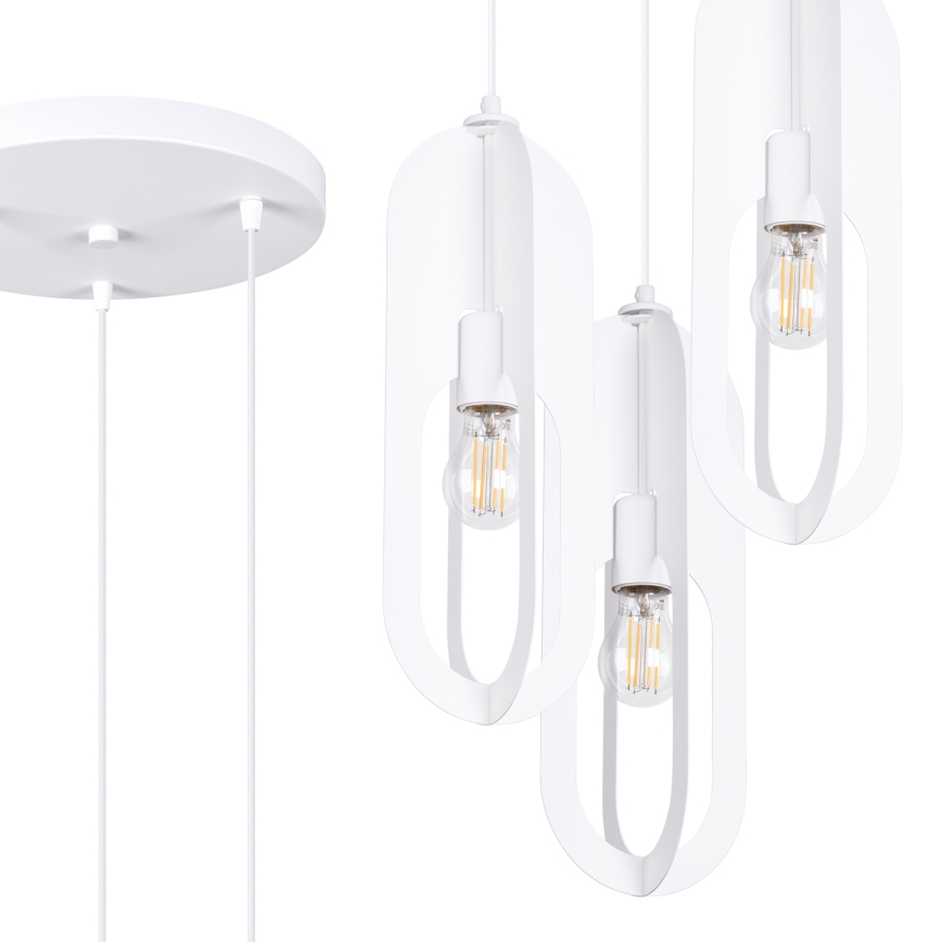 Luster na sajli NICUS 3xE27/15W/230V bijela