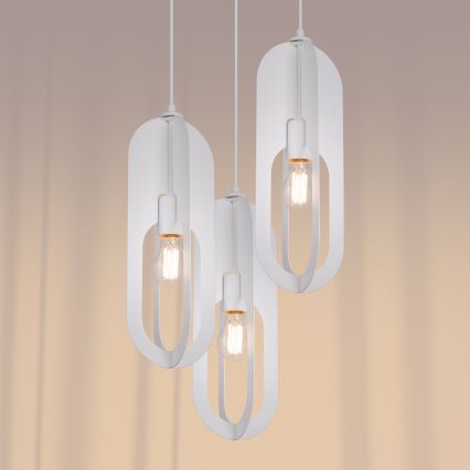 Luster na sajli NICUS 3xE27/15W/230V bijela