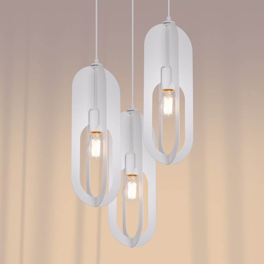 Luster na sajli NICUS 3xE27/15W/230V bijela