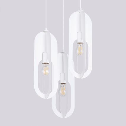 Luster na sajli NICUS 3xE27/15W/230V bijela