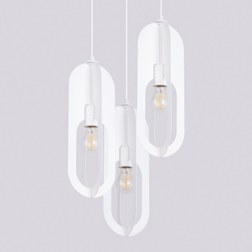 Luster na sajli NICUS 3xE27/15W/230V bijela
