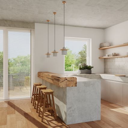 Viseći luster na sajli MAB 1xE27/15W/230V Ø 22 cm beton/siva