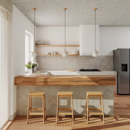 Viseći luster na sajli MAB 1xE27/15W/230V Ø 22 cm beton/siva