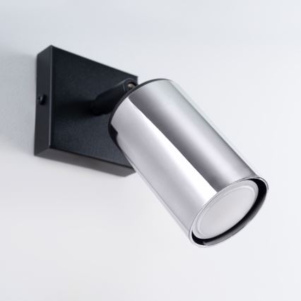 Zidna reflektorska svjetiljka WINX 1xGU10/10W/230V crna/sjajni krom