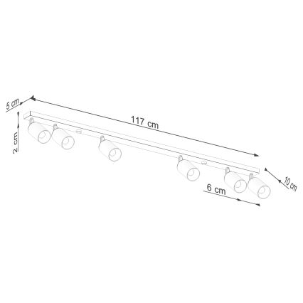 Reflektorska svjetiljka WINX 6xGU10/10W/230V crna/bakar
