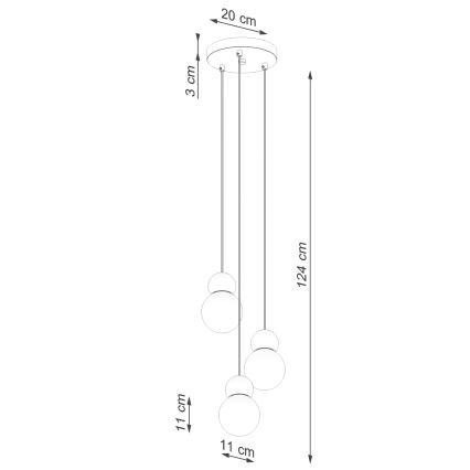 Luster na sajli PEKKA 3xG9/8W/230V bijela