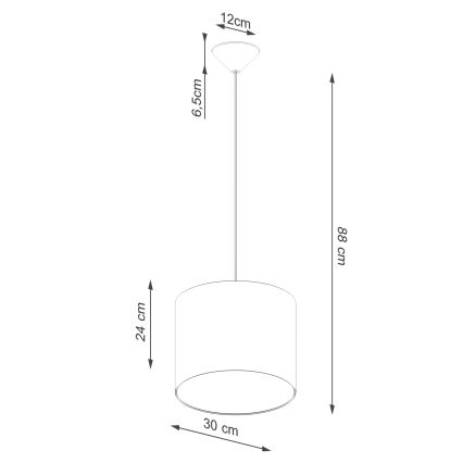 Luster na sajli NOVA 1xE27/15W/230V pr. 30 cm bijela