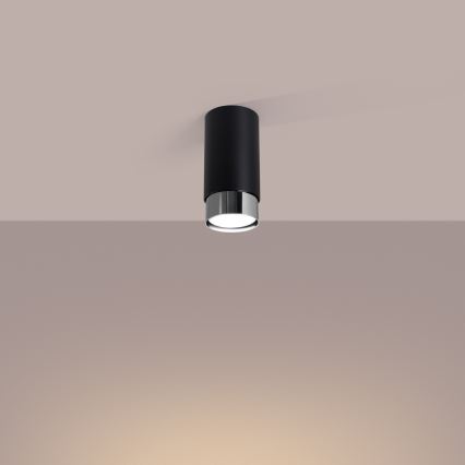 Reflektorska svjetiljka NERO 1xGU10/10W/230V 12,5 cm crna/sjajni krom