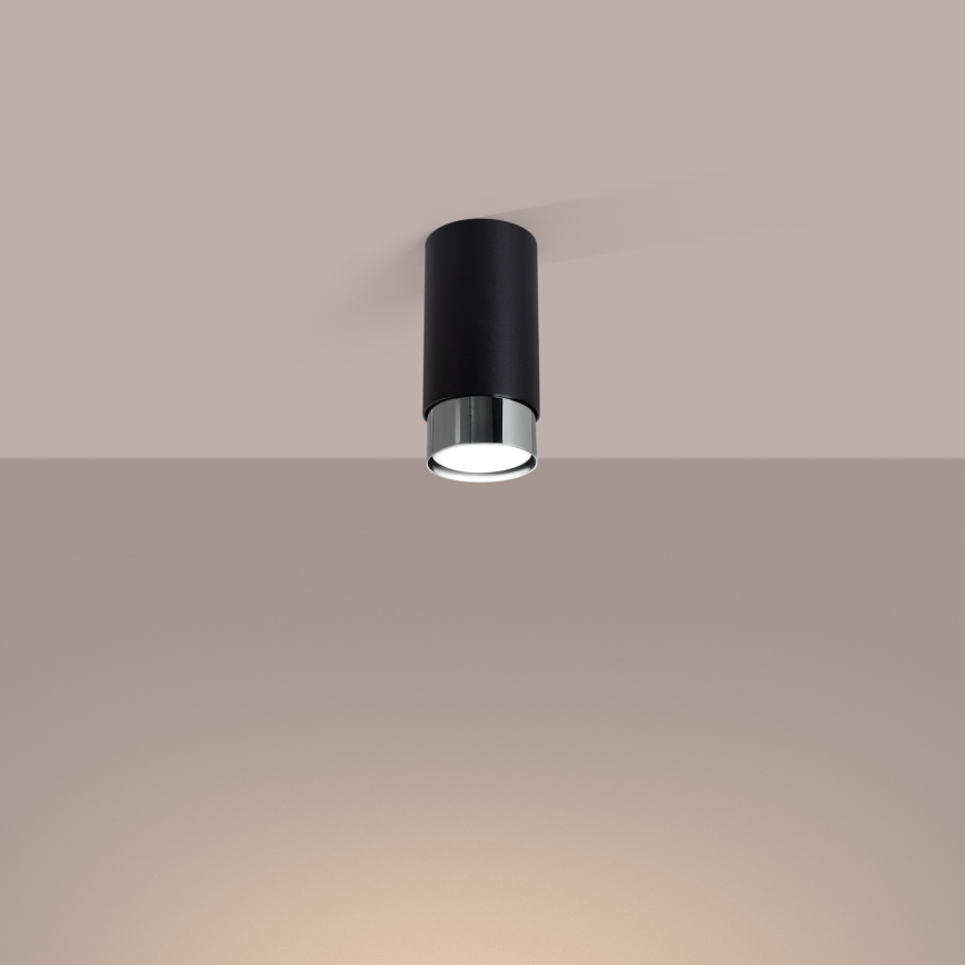 Reflektorska svjetiljka NERO 1xGU10/10W/230V 12,5 cm crna/sjajni krom