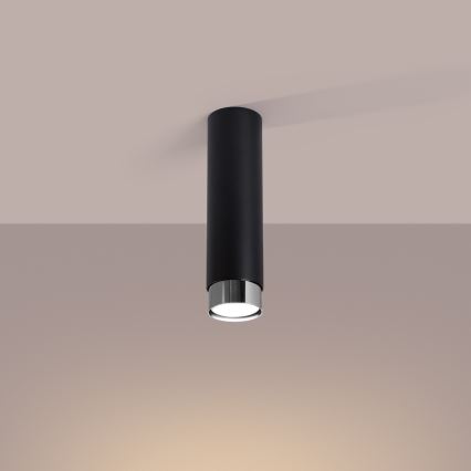 Reflektorska svjetiljka NERO 1xGU10/10W/230V 22,5 cm crna/sjajni krom