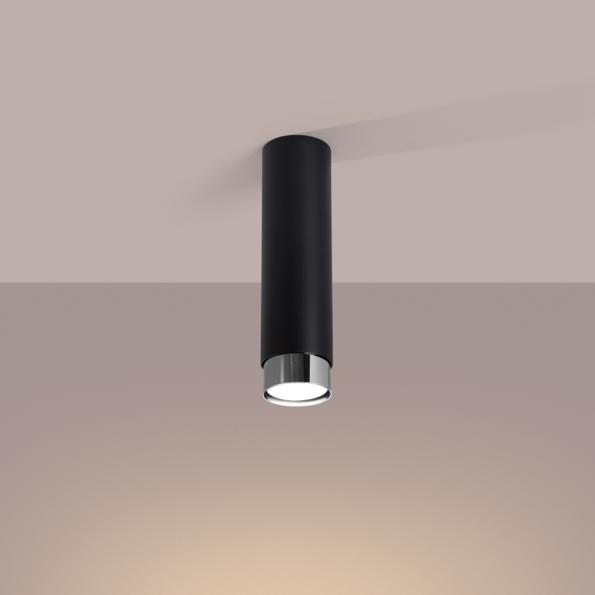 Reflektorska svjetiljka NERO 1xGU10/10W/230V 22,5 cm crna/sjajni krom