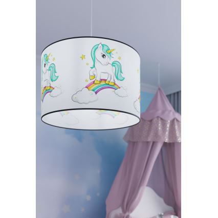 Dječji luster na sajli UNICORN 1xE27/15W/230V pr. 40 cm jednorog