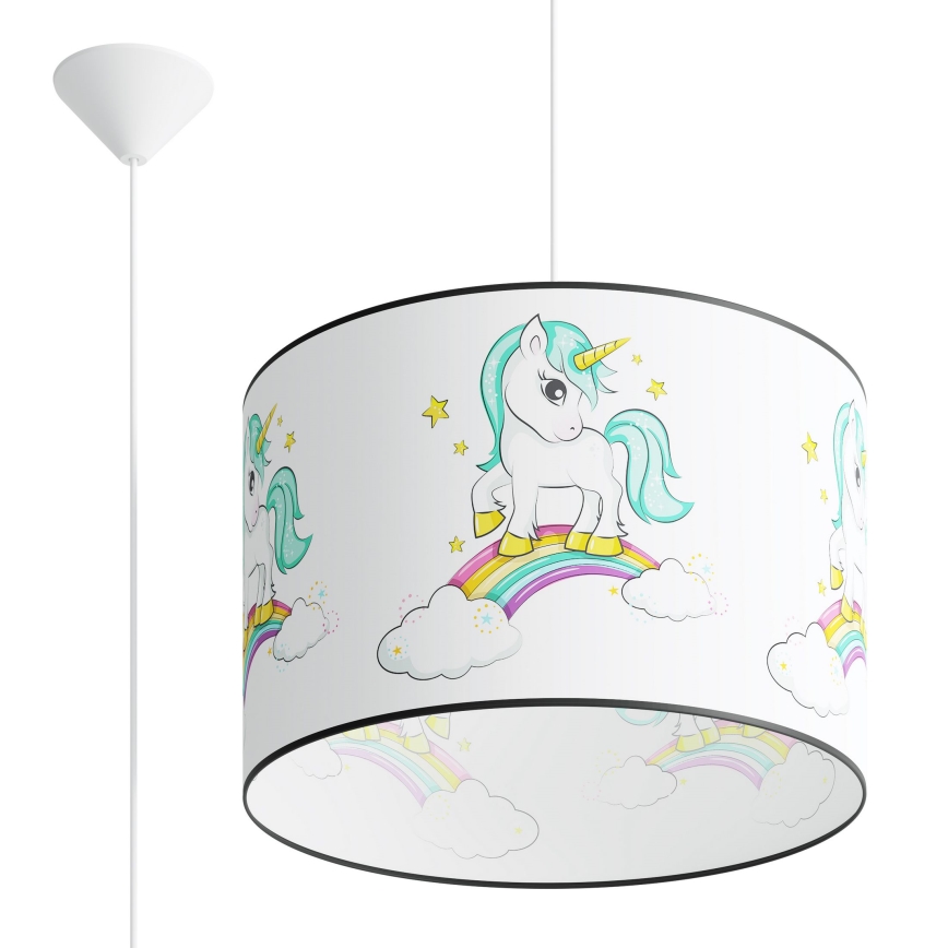 Dječji luster na sajli UNICORN 1xE27/15W/230V pr. 40 cm jednorog