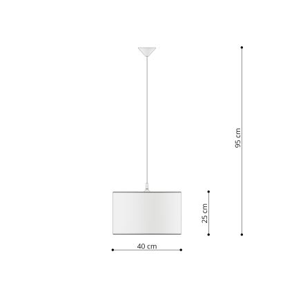 Dječji luster na sajli UNICORN 1xE27/15W/230V pr. 40 cm jednorog
