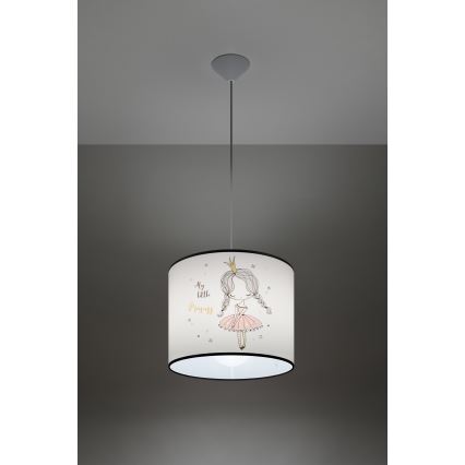 Dječji luster na sajli PRINCESS 1xE27/15W/230V pr. 30 cm princeza