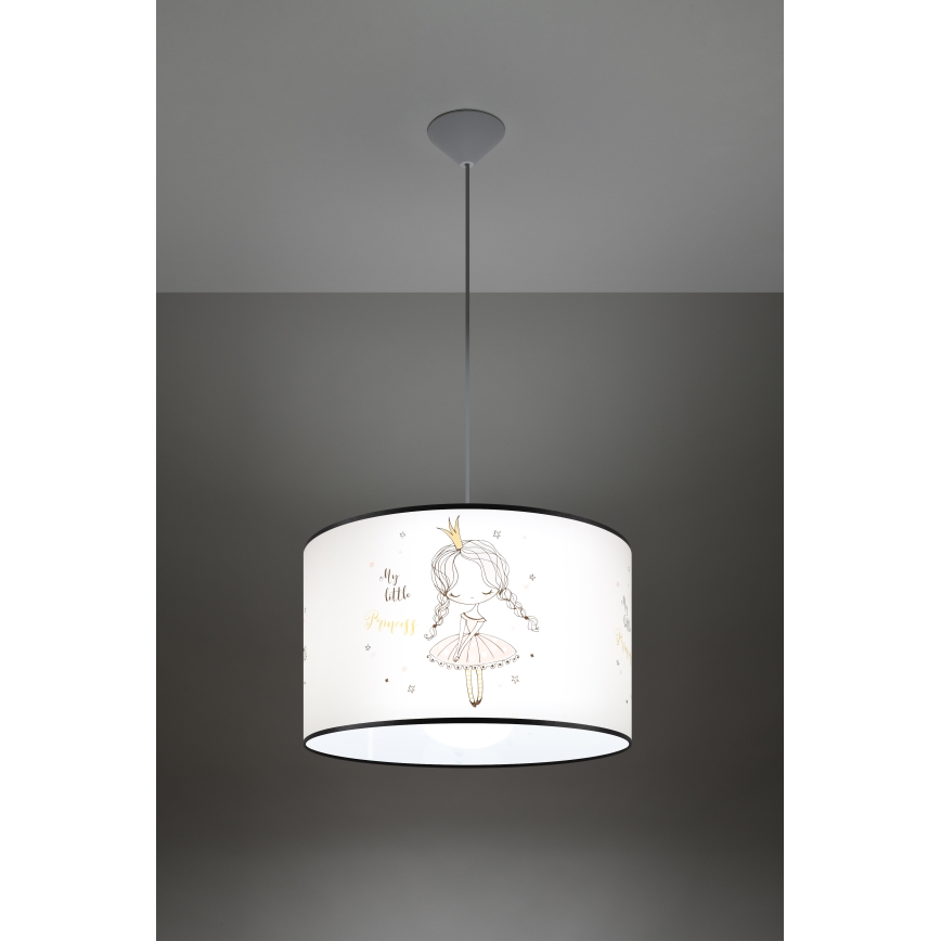 Dječji luster na sajli PRINCESS 1xE27/15W/230V pr. 40 cm princeza