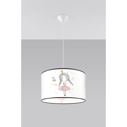 Dječji luster na sajli PRINCESS 1xE27/15W/230V pr. 40 cm princeza