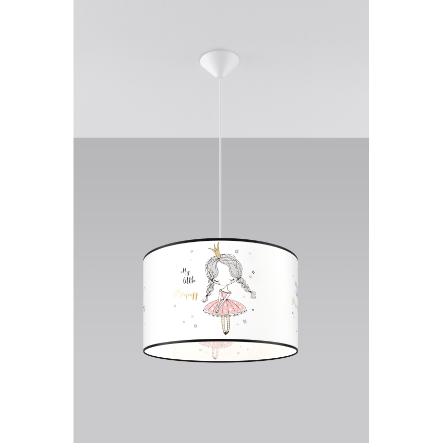 Dječji luster na sajli PRINCESS 1xE27/15W/230V pr. 40 cm princeza