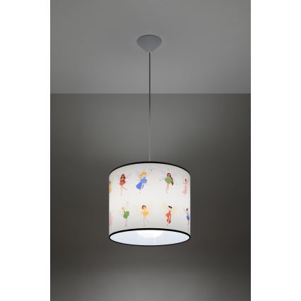 Dječji luster na sajli FAIRY 1xE27/15W/230V pr. 30 cm vila