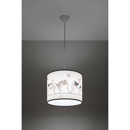 Dječji luster na sajli CAT 1xE27/15W/230V pr. 30 cm mačka