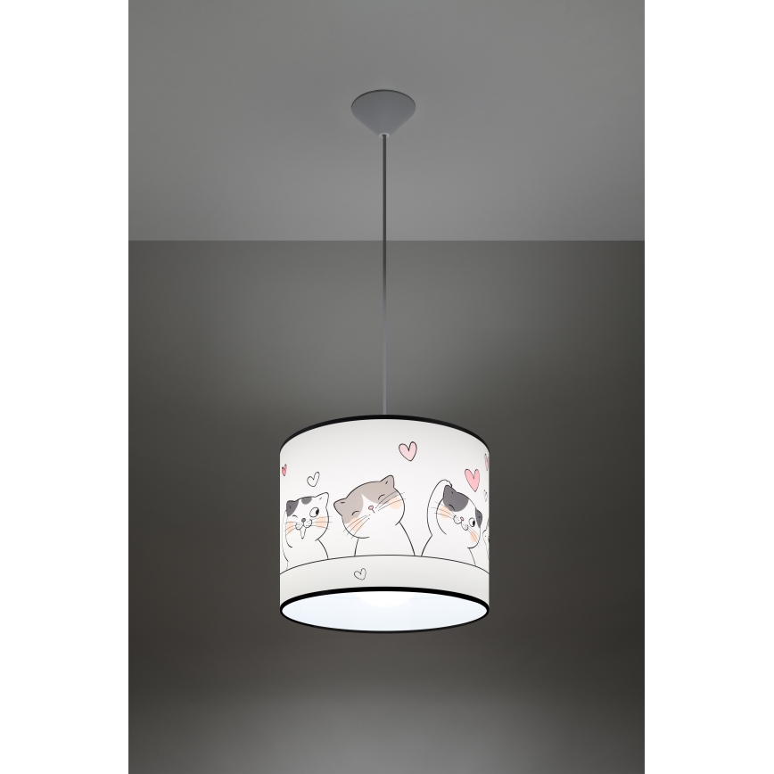 Dječji luster na sajli CAT 1xE27/15W/230V pr. 30 cm mačka