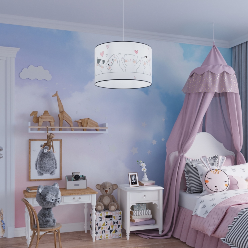 Dječji luster na sajli CAT 1xE27/15W/230V pr. 30 cm mačka