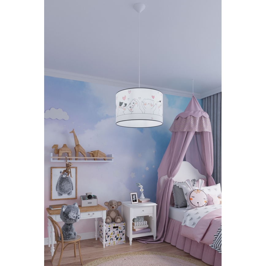 Dječji luster na sajli CAT 1xE27/15W/230V pr. 30 cm mačka