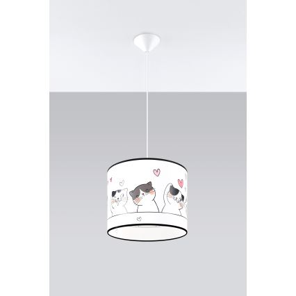 Dječji luster na sajli CAT 1xE27/15W/230V pr. 30 cm mačka