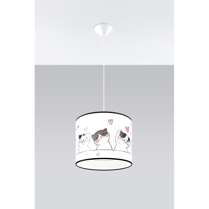 Dječji luster na sajli CAT 1xE27/15W/230V pr. 30 cm mačka