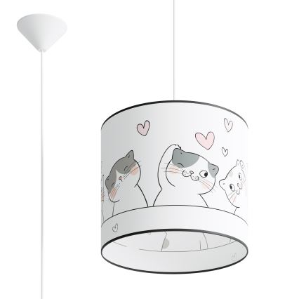 Dječji luster na sajli CAT 1xE27/15W/230V pr. 30 cm mačka