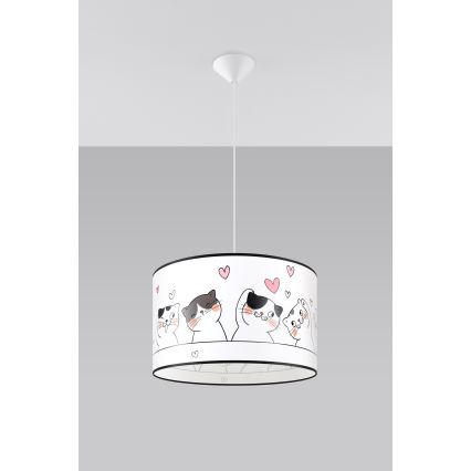 Dječji luster na sajli CAT 1xE27/15W/230V pr. 40 cm mačka