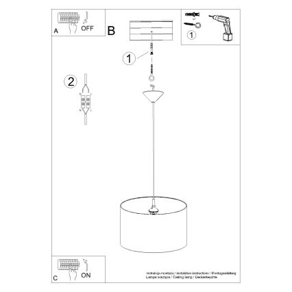 Dječji luster na sajli CAT 1xE27/15W/230V pr. 40 cm mačka
