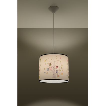Dječji luster na sajli OWLS 1xE27/15W/230V pr. 40 cm sove