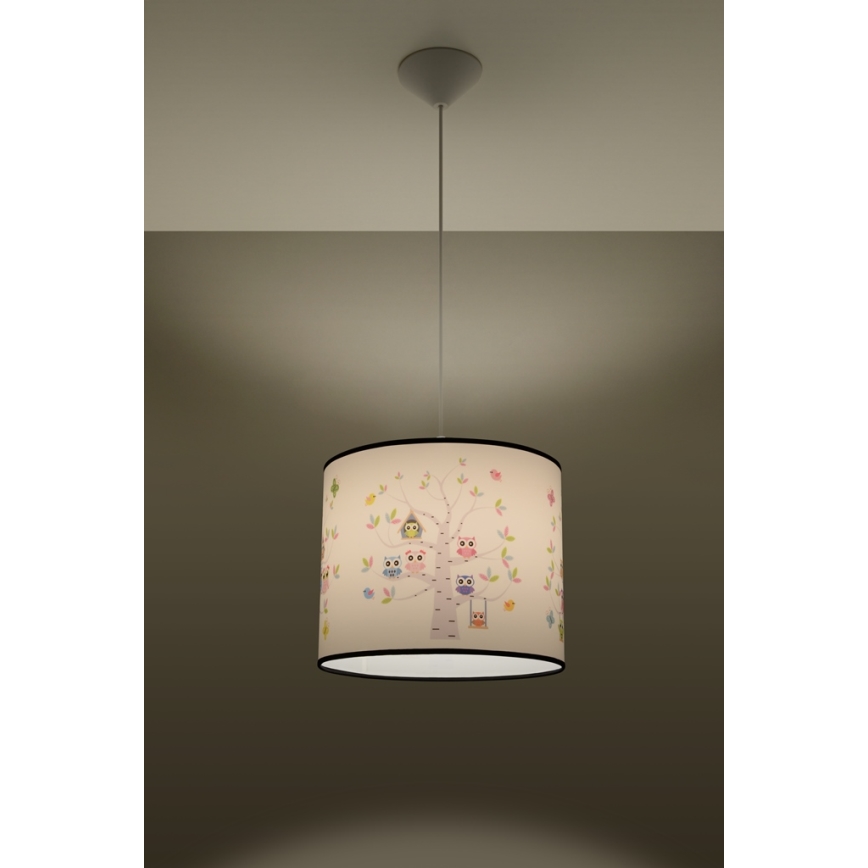 Dječji luster na sajli OWLS 1xE27/15W/230V pr. 40 cm sove