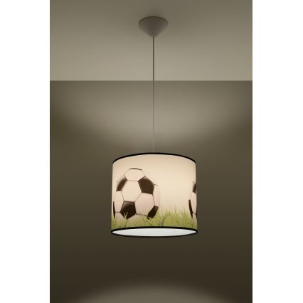 Dječji luster na sajli FOOTBALL 1xE27/15W/230V pr. 30 cm nogomet