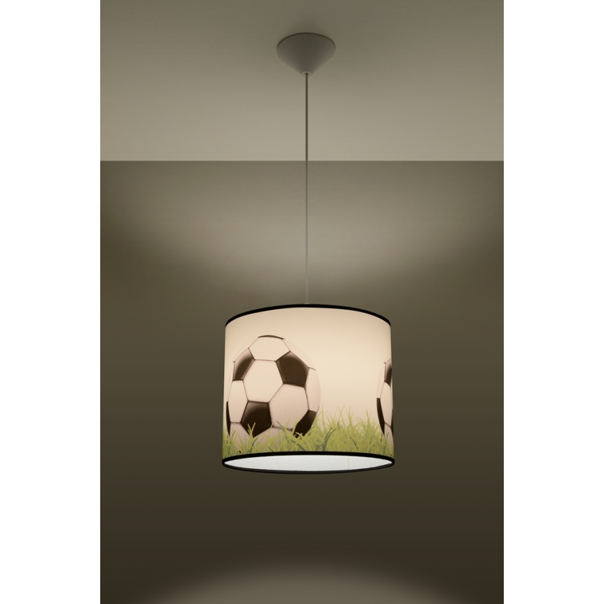 Dječji luster na sajli FOOTBALL 1xE27/15W/230V pr. 30 cm nogomet