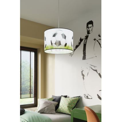 Dječji luster na sajli FOOTBALL 1xE27/15W/230V pr. 30 cm nogomet