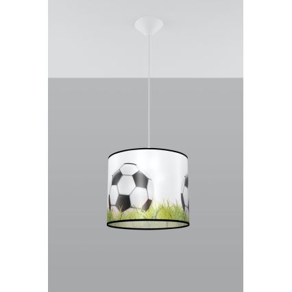 Dječji luster na sajli FOOTBALL 1xE27/15W/230V pr. 30 cm nogomet