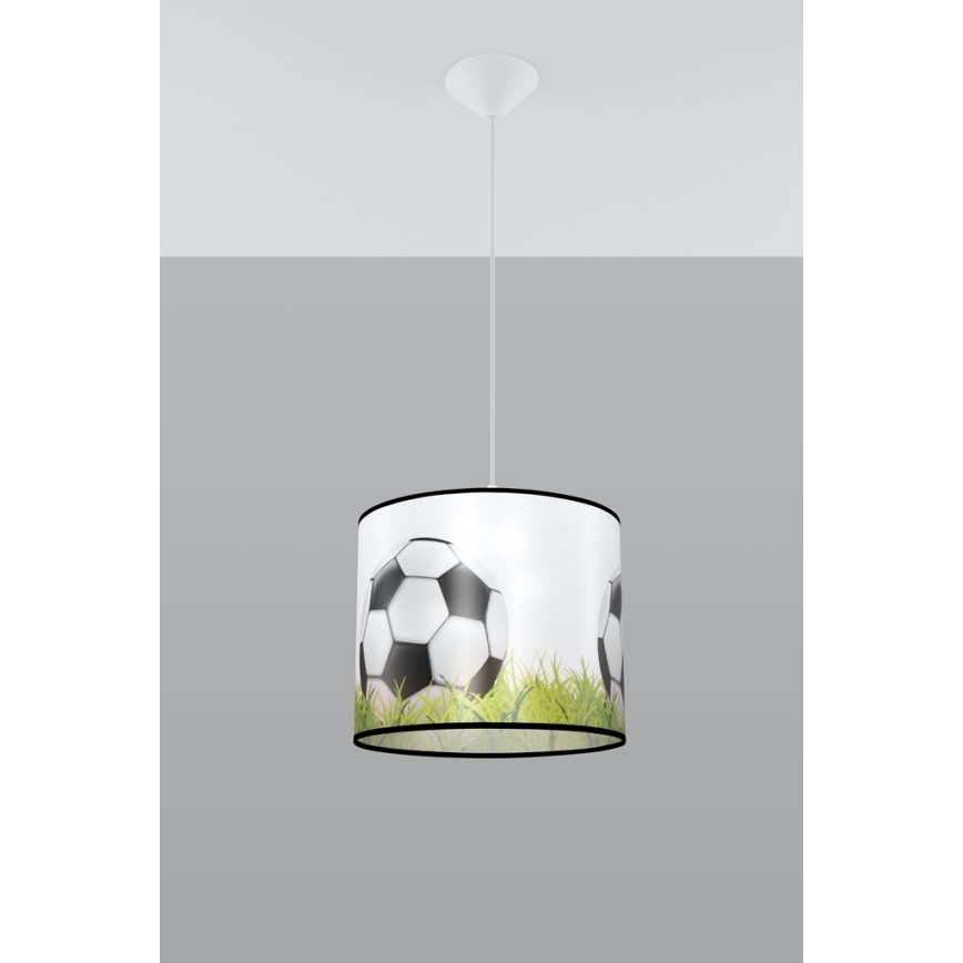 Dječji luster na sajli FOOTBALL 1xE27/15W/230V pr. 30 cm nogomet