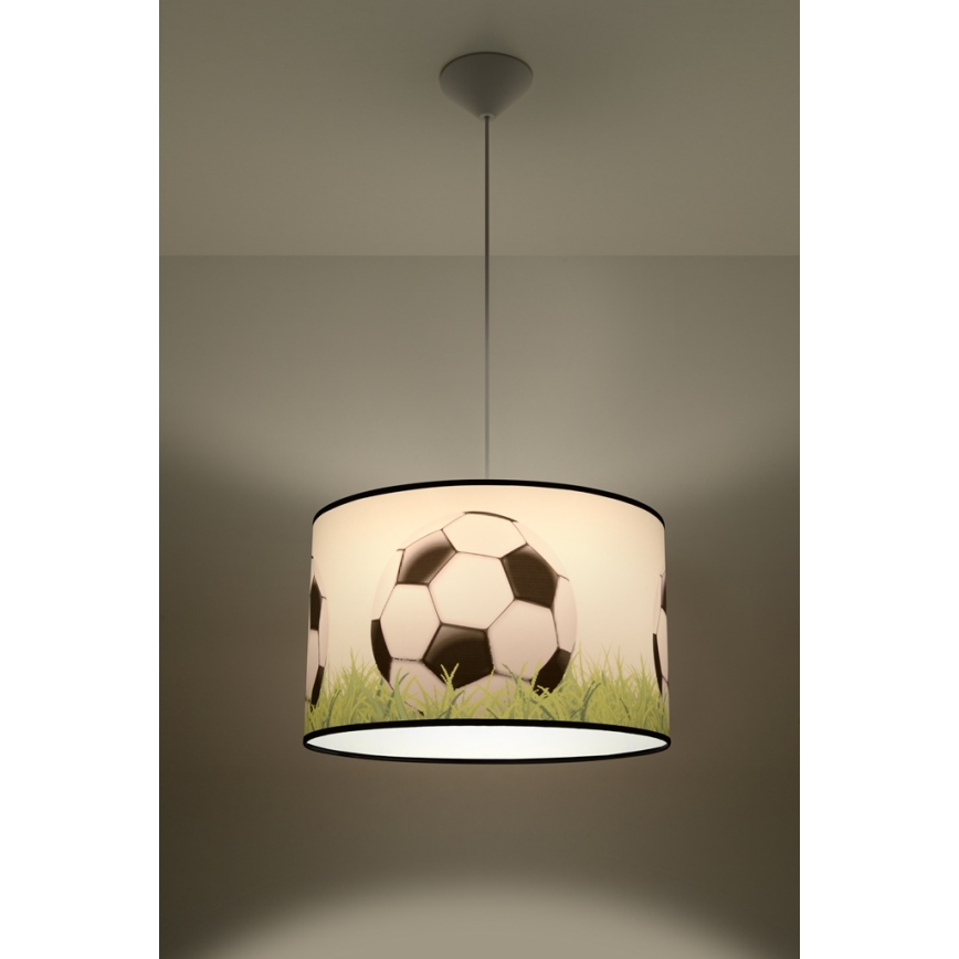 Dječji luster na sajli FOOTBALL 1xE27/15W/230V pr. 40 cm nogomet