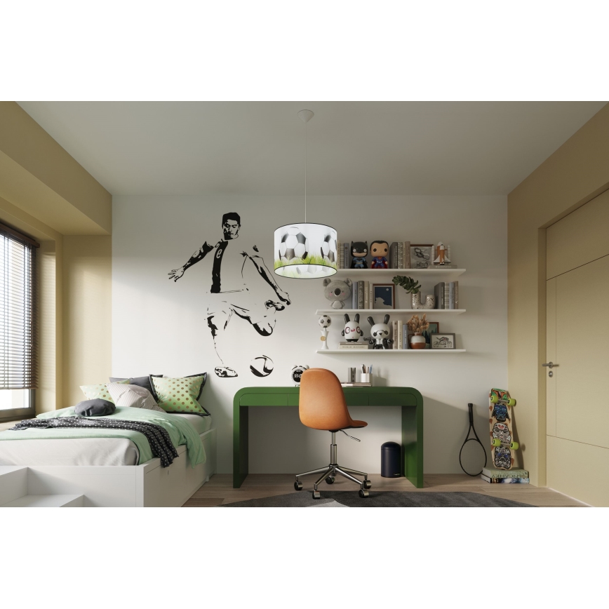 Dječji luster na sajli FOOTBALL 1xE27/15W/230V pr. 40 cm nogomet