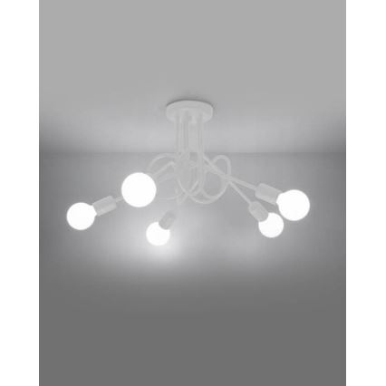 Nadgradni luster LOOP 5xE27/15W/230V bijela