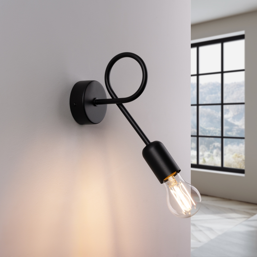 Zidna lampa LOOP 1xE27/15W/230V crna