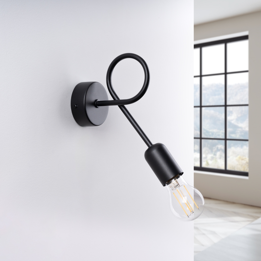 Zidna lampa LOOP 1xE27/15W/230V crna
