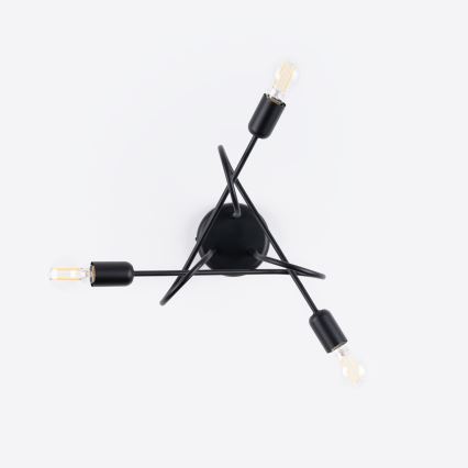 Nadgradni luster LOOP 3xE27/15W/230V crna
