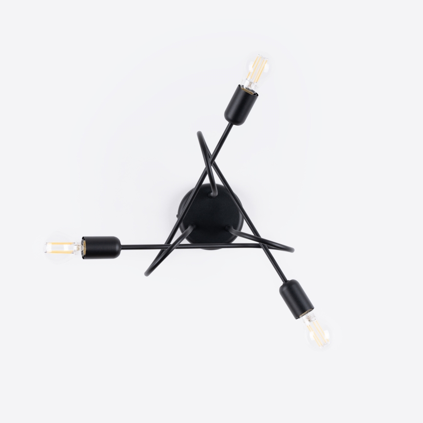 Nadgradni luster LOOP 3xE27/15W/230V crna