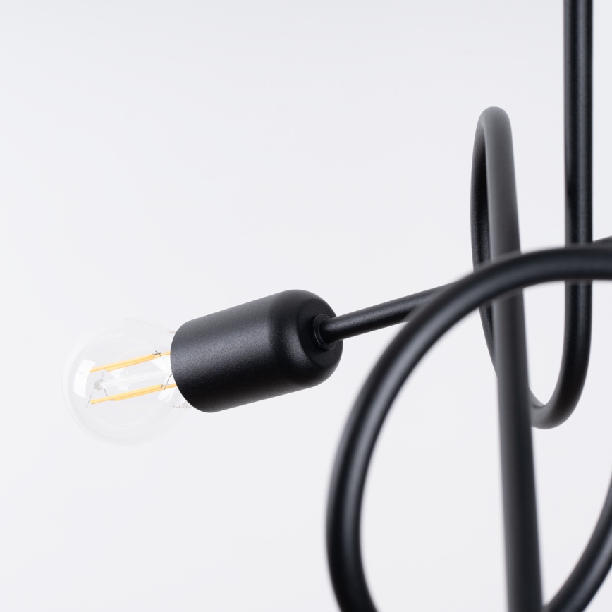 Nadgradni luster LOOP 3xE27/15W/230V crna