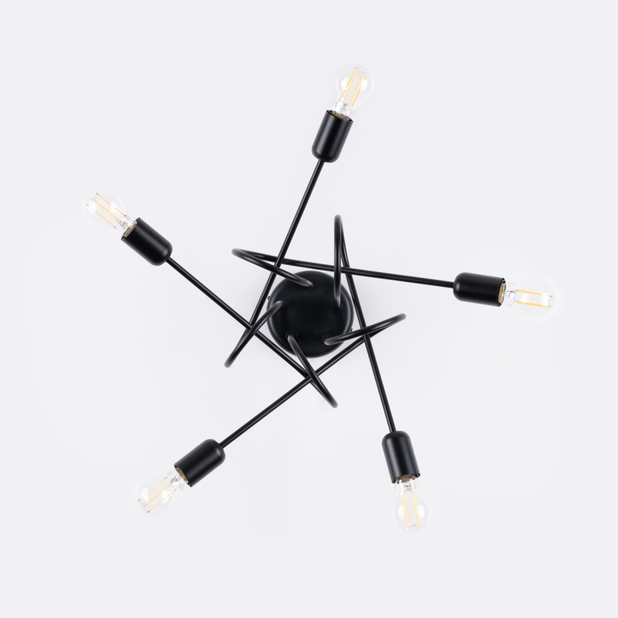 Nadgradni luster LOOP 5xE27/15W/230V crna