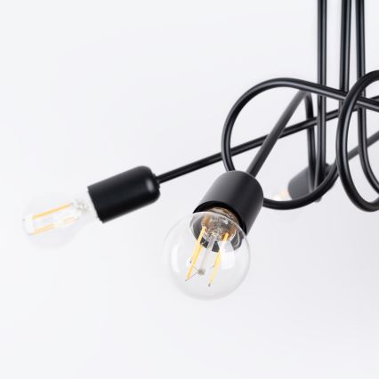 Nadgradni luster LOOP 5xE27/15W/230V crna